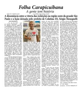 Read more about the article Jornal Folha Carapicuibana Edição Janeiro 2021: 1ª edição impressa do ano destaca homenagem ao ex-diretor da ECA-USP vítima da Covid-19